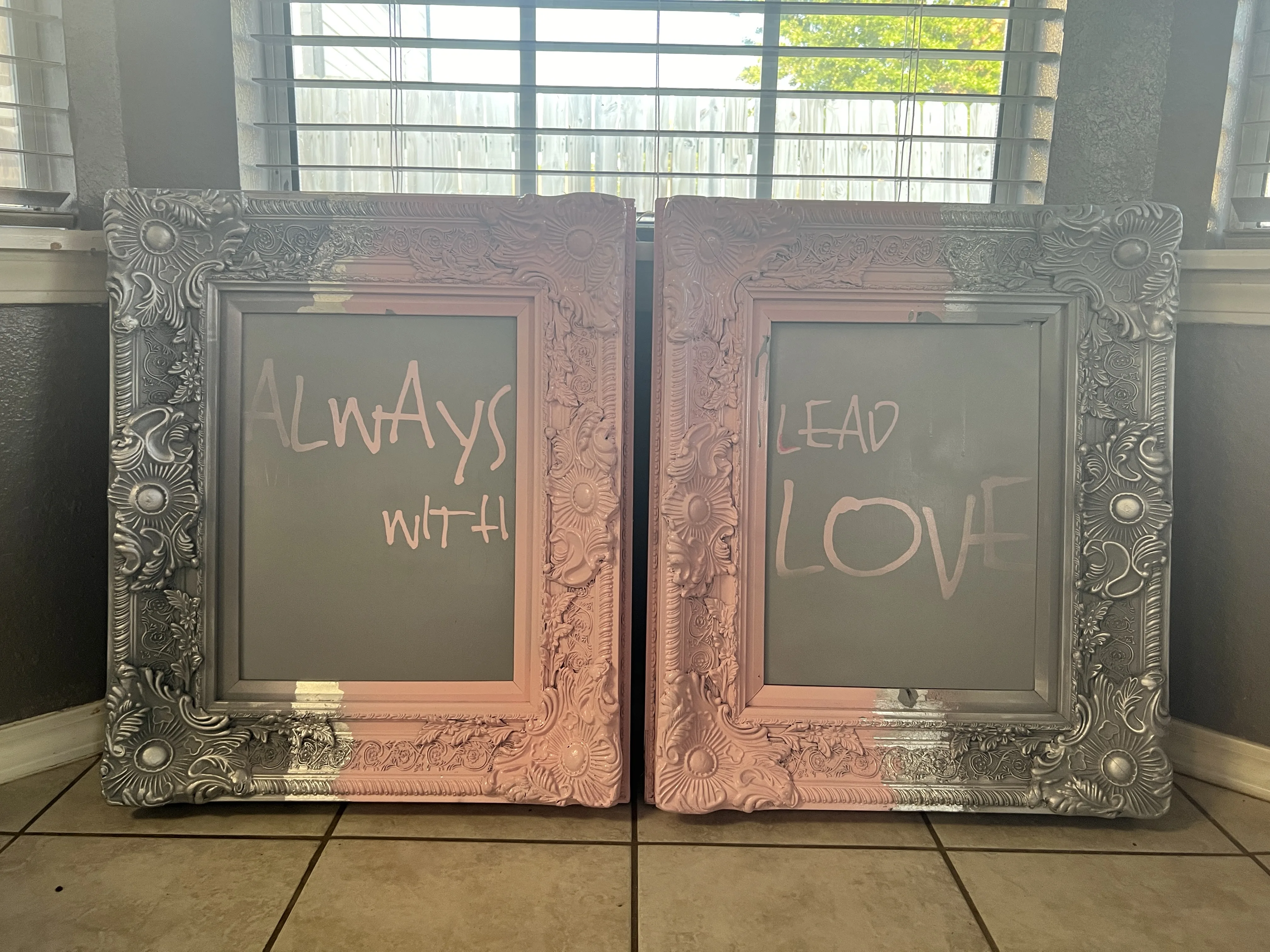 Always lead (2pc) spray-painted artwork