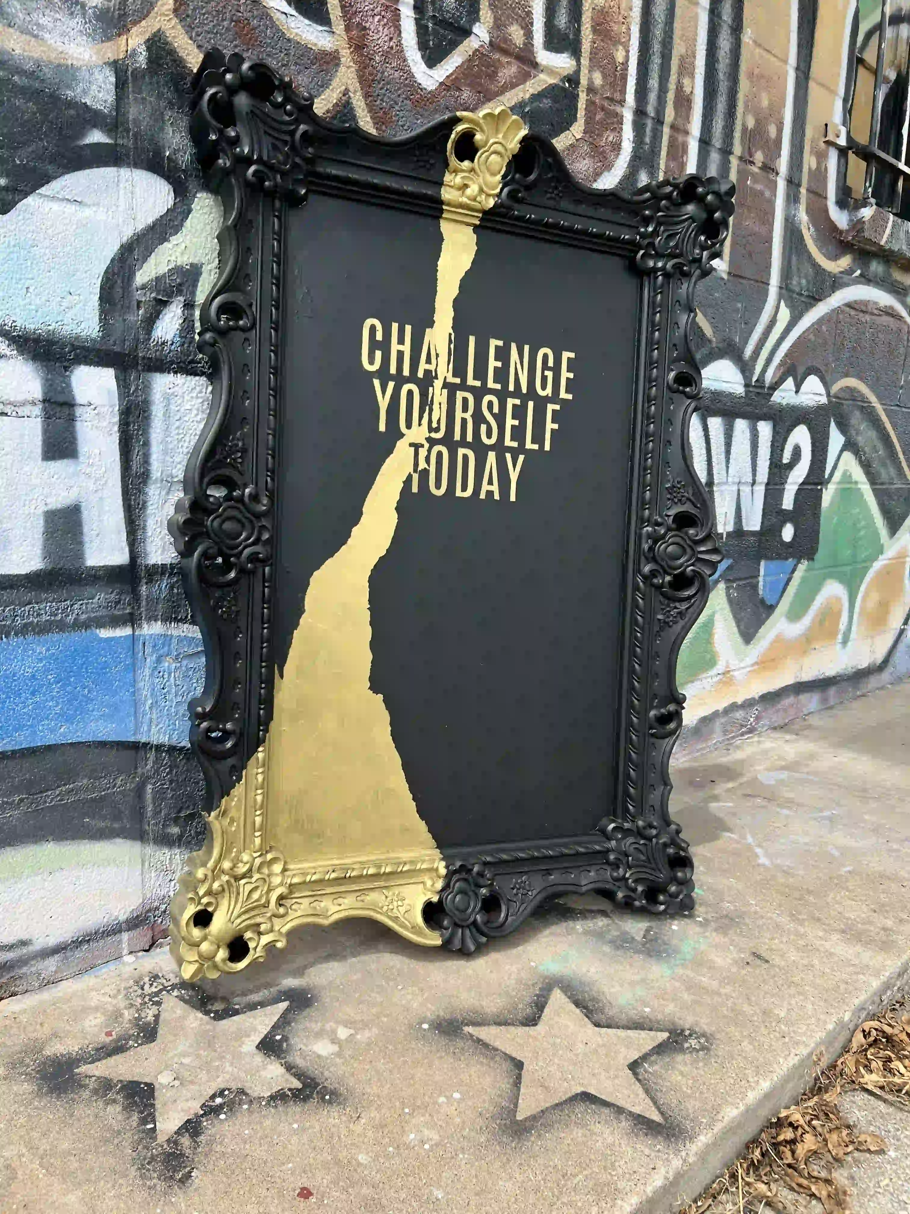 Everyday Challenge spray-painted artwork