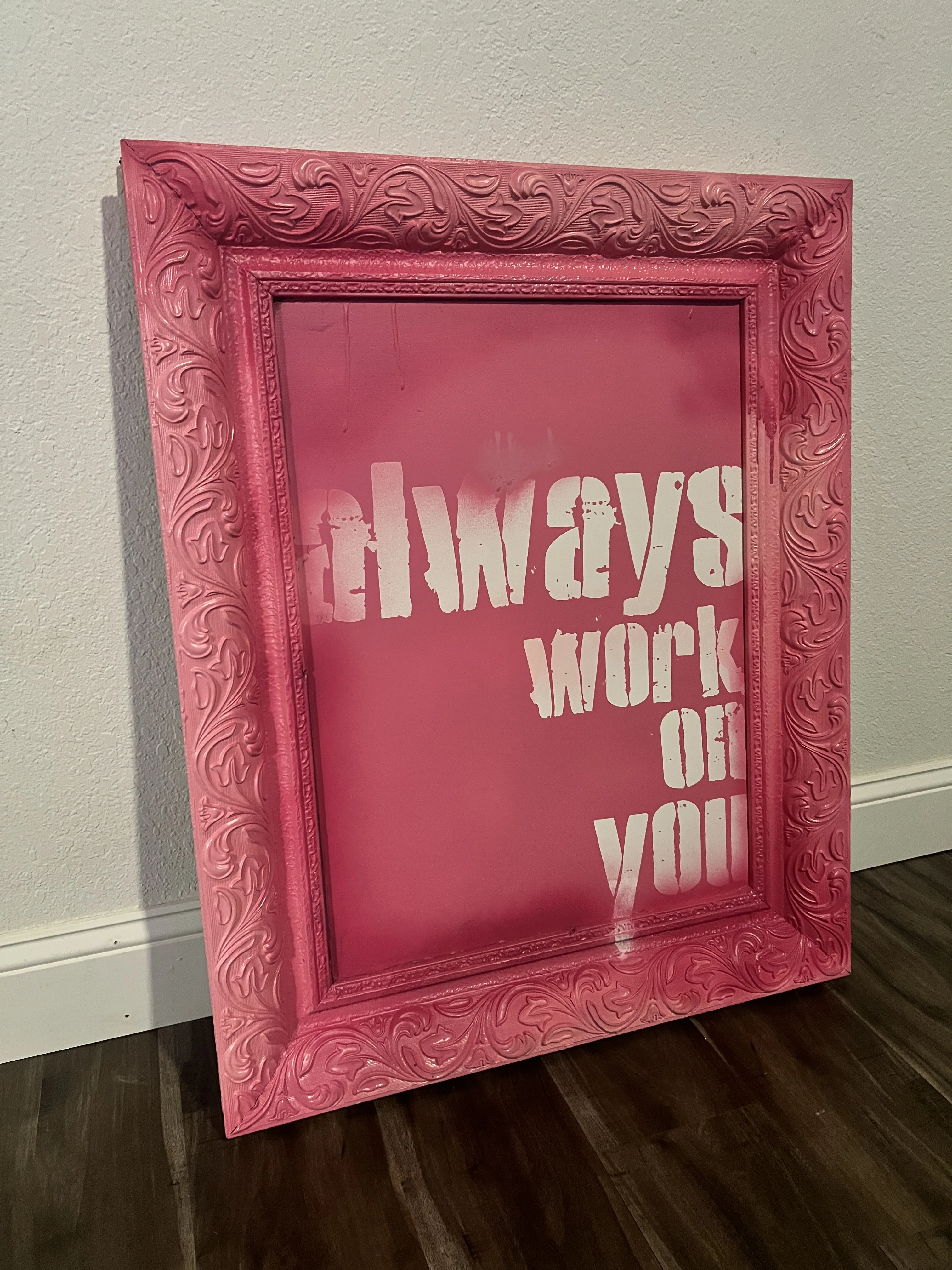 Work on you spray-painted artwork